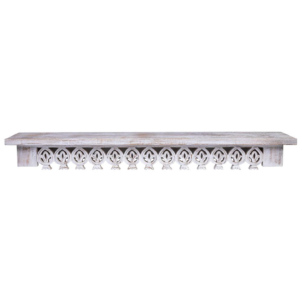 Creaciones Meng MUEBLE - ESTANTERIAS Y REPISAS - Estante De Pared De Madera Acabado Artesanal Blanco