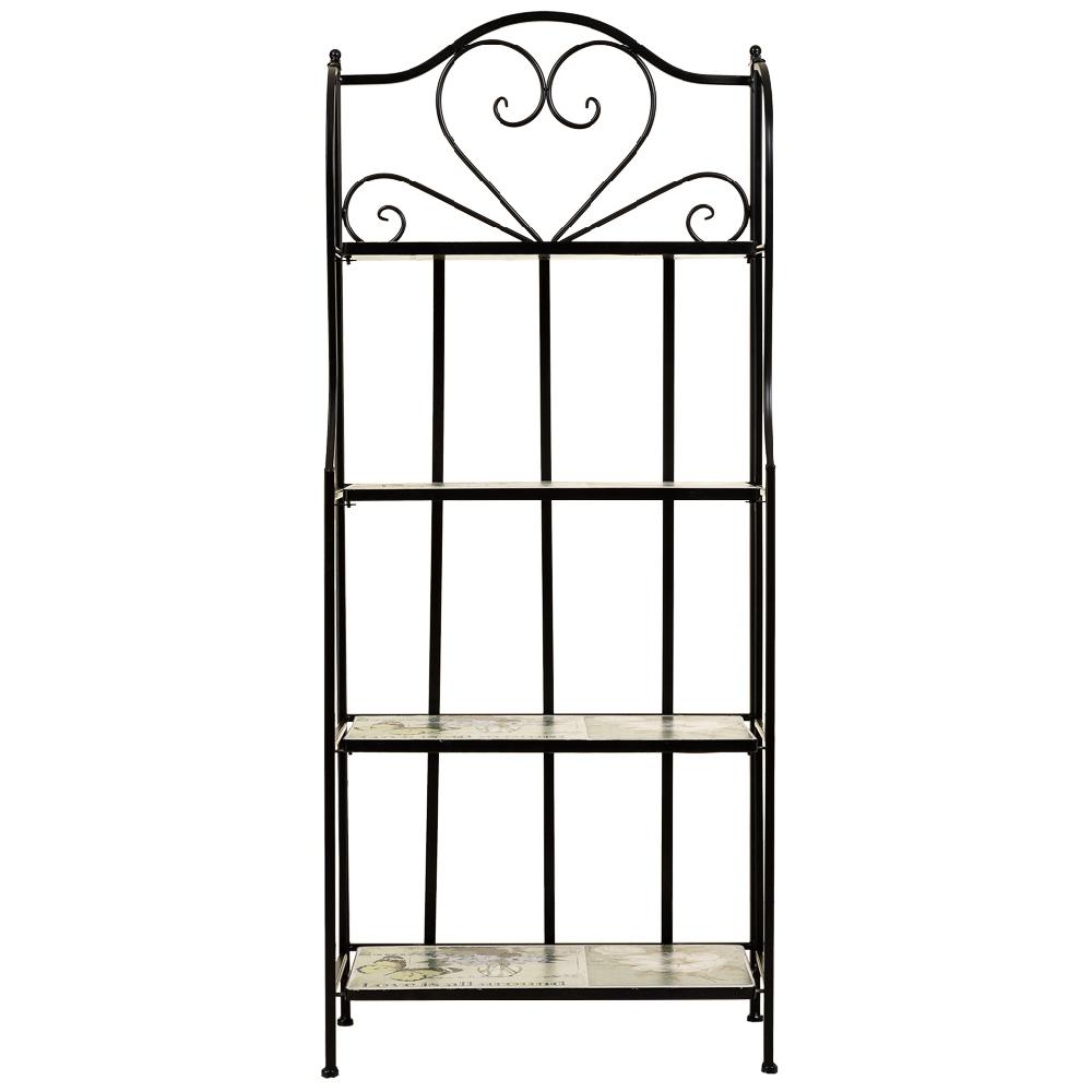 Creaciones Meng MUEBLE - ESTANTERIAS Y REPISAS - Estanteria De Mosaico Y Forja Negro