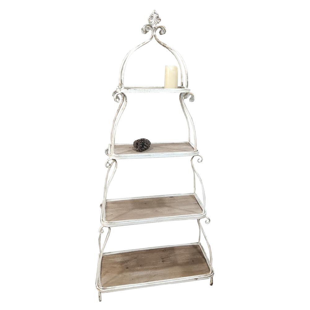 Creaciones meng MUEBLE - ESTANTERIAS Y REPISAS - kit estanteria de madera y metal de 4 baldas acabado envejecido