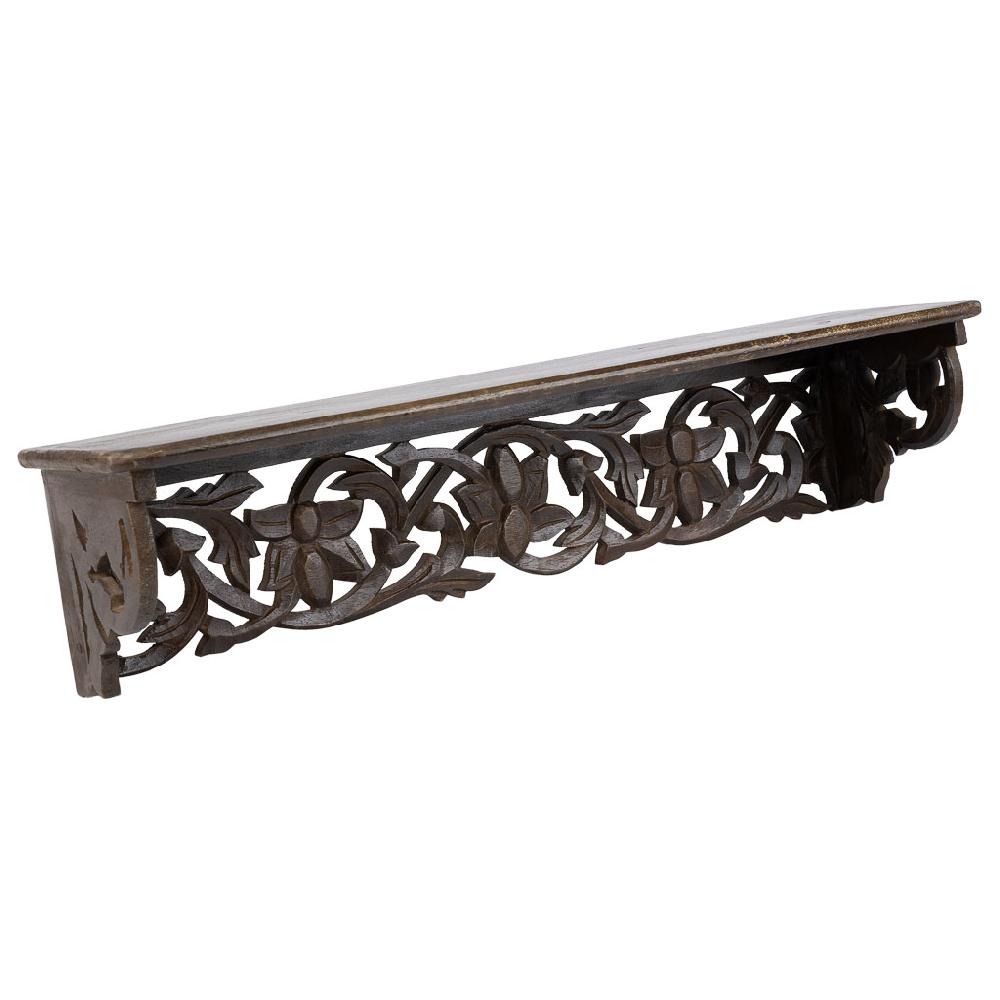 Creaciones meng MUEBLE - ESTANTERIAS Y REPISAS - repisa de madera acabado artesanal marron