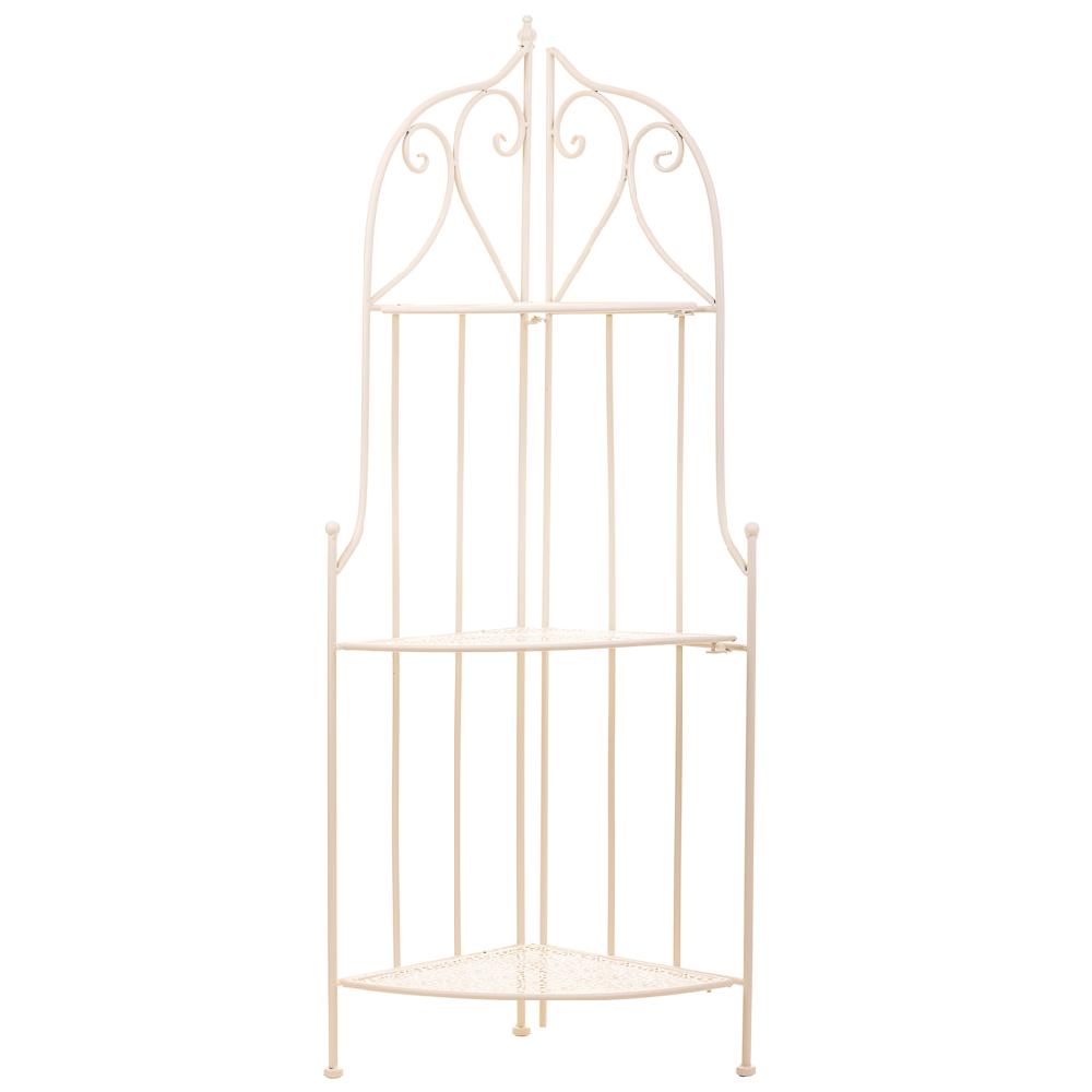 Creaciones Meng MUEBLE - ESTANTERIAS Y REPISAS - Rinconcera De 3 Baldas De Forja Blanco