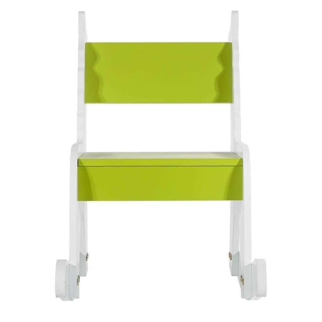 Creaciones Meng MUEBLE - INFANTIL MUEBLE - Kit Mecedora Infantil Madera Lac. Blan. Verde