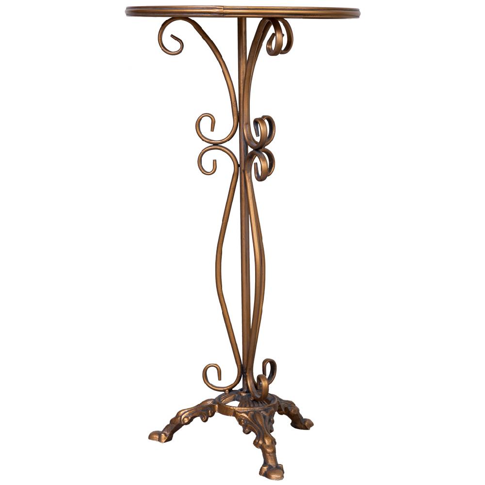 Creaciones Meng MUEBLE - MESAS AUXILIARES - Kit Mesa Auxiliar De Metal Envejecido Dorado