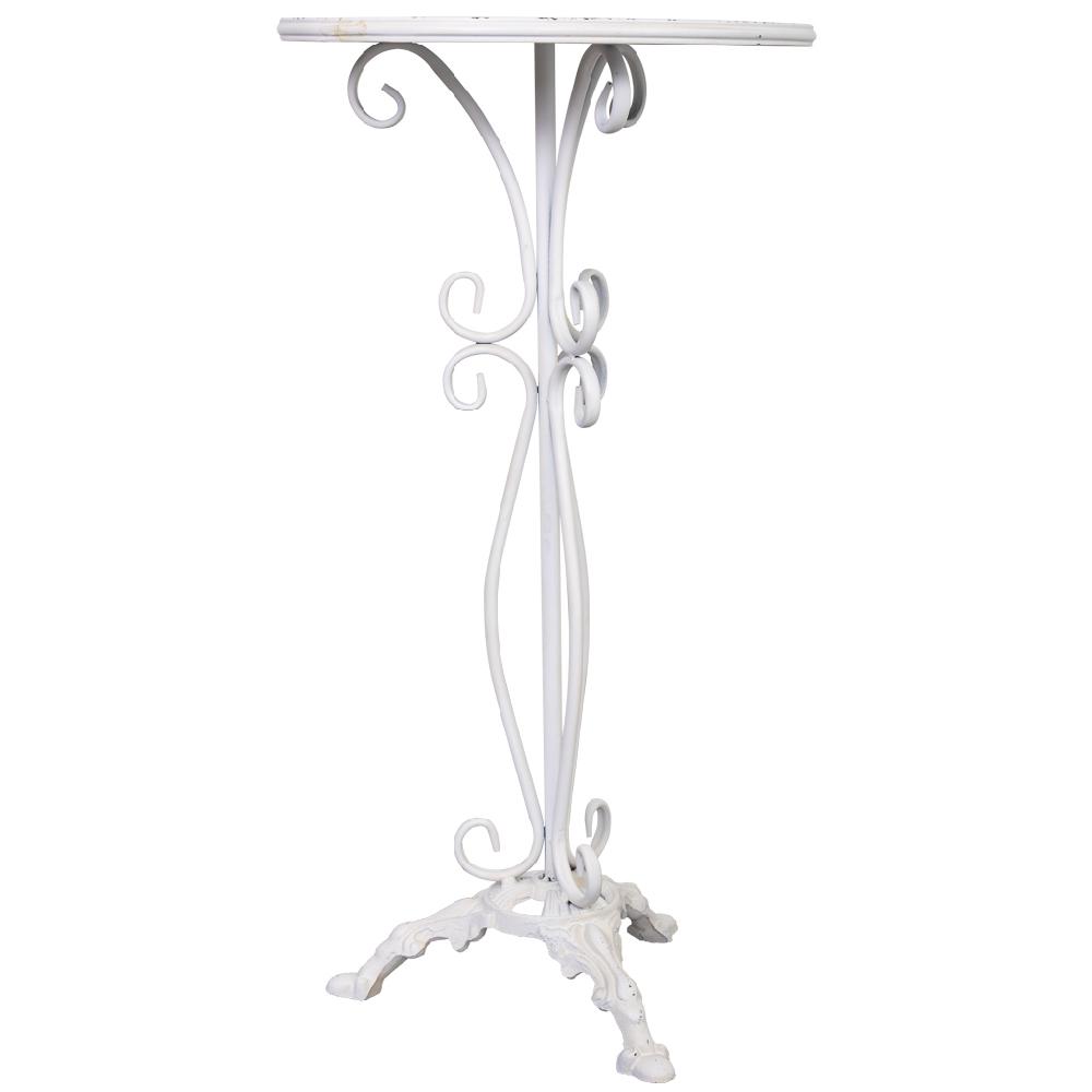 Creaciones Meng MUEBLE - MESAS AUXILIARES - Kit Mesa Auxiliar De Metal Envejecido Blanco