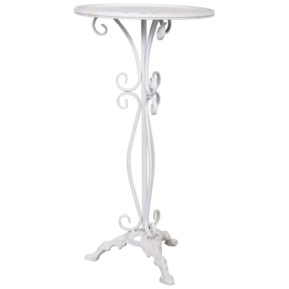 Creaciones meng MUEBLE - MESAS AUXILIARES - kit mesa auxiliar de metal envejecido blanco