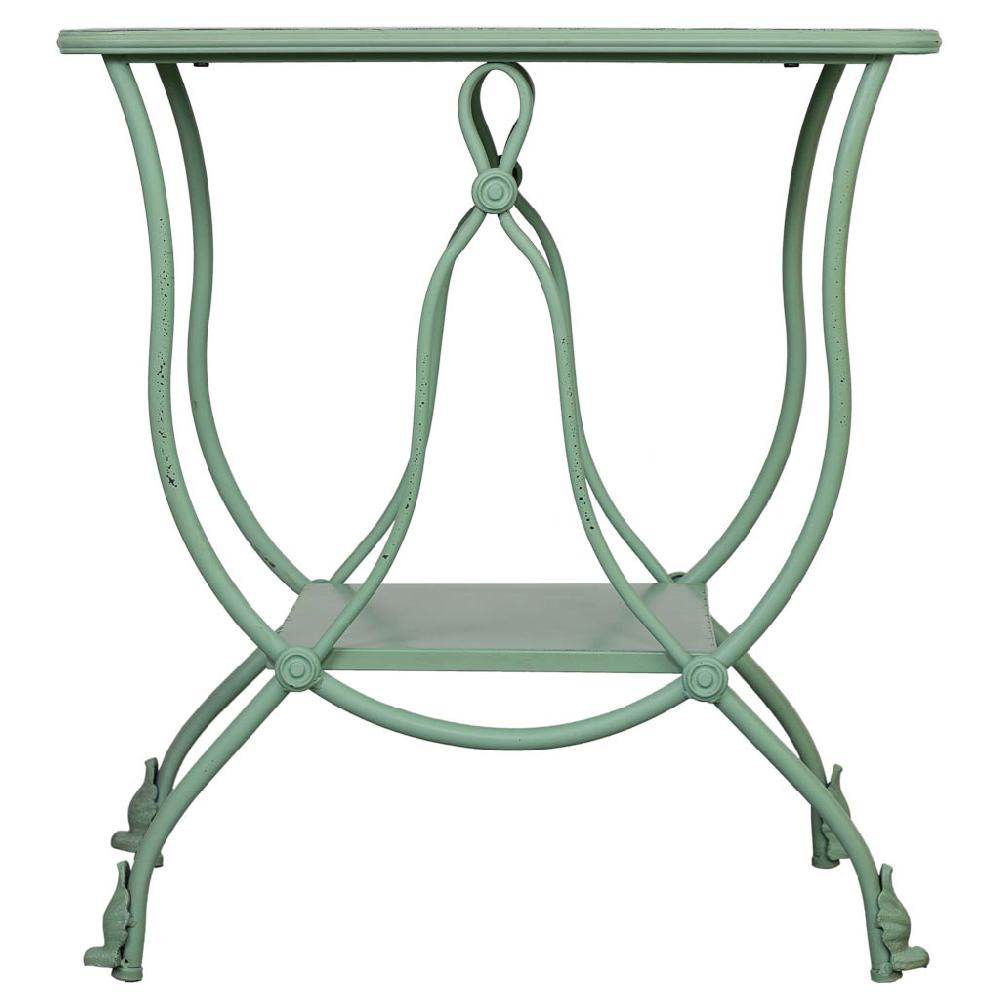 Creaciones Meng MUEBLE - MESAS AUXILIARES - Kit Mesa Auxiliar De Metal Envejecido Verde