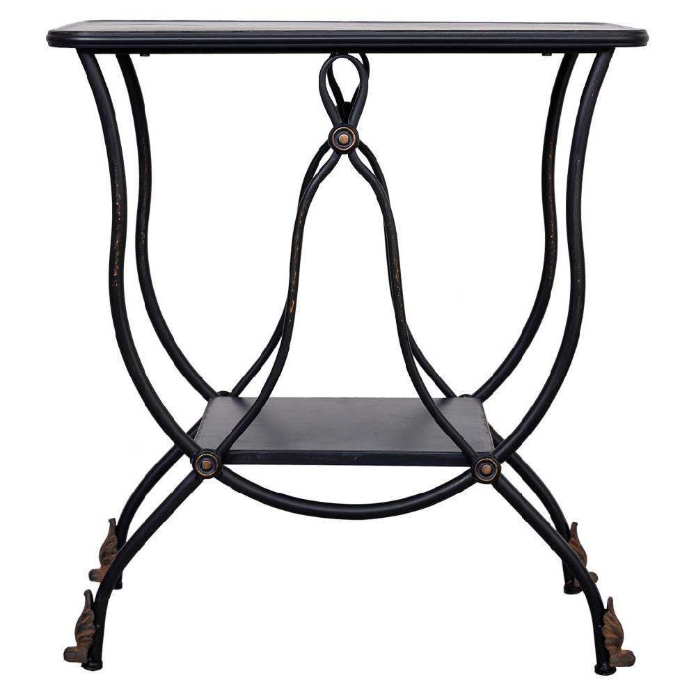 Creaciones Meng MUEBLE - MESAS AUXILIARES - Kit Mesa Auxiliar De Metal Envejecido Negro