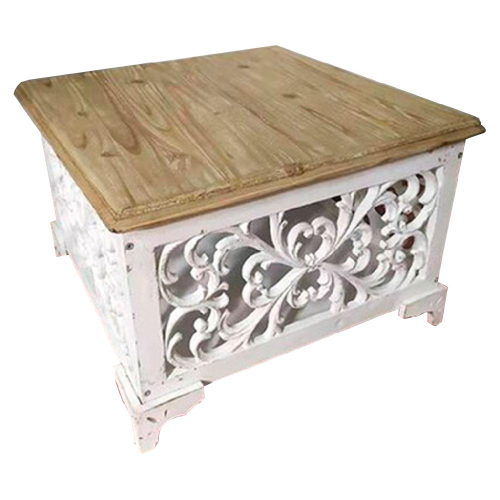 Creaciones meng MUEBLE - MESAS AUXILIARES - mesa auxiliar de madera acabado envejecido