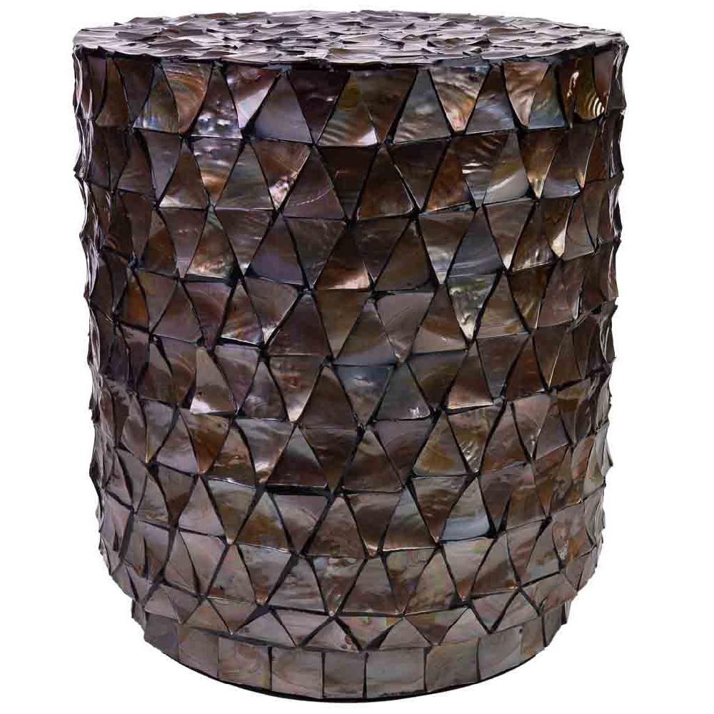 Creaciones meng MUEBLE - MESAS AUXILIARES - mesa auxiliar de madera y madreperla marron