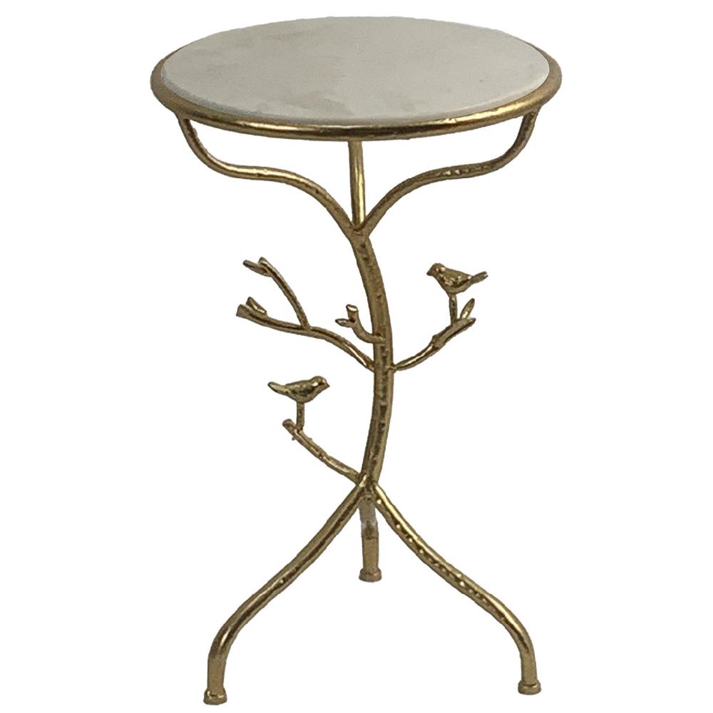 Creaciones meng MUEBLE - MESAS AUXILIARES - mesa auxiliar de metal con superficie de marmol