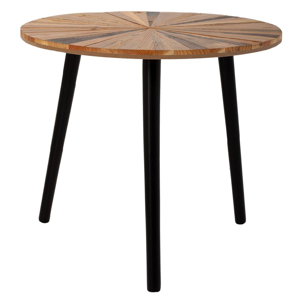 Creaciones meng MUEBLE - MESAS AUXILIARES - mesa auxiliar redonda de madera y metal marron