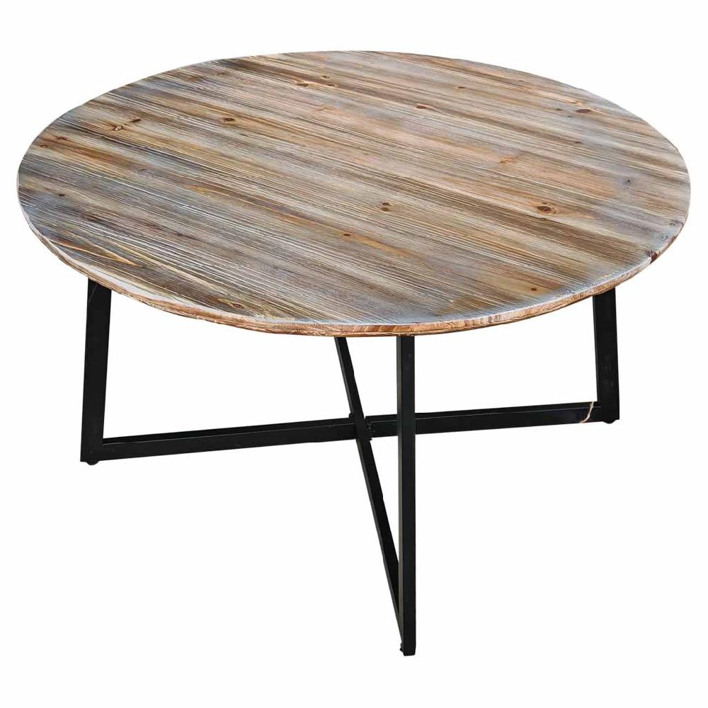 Creaciones meng MUEBLE - MESAS AUXILIARES - mesa de centro de metal y madera redonda