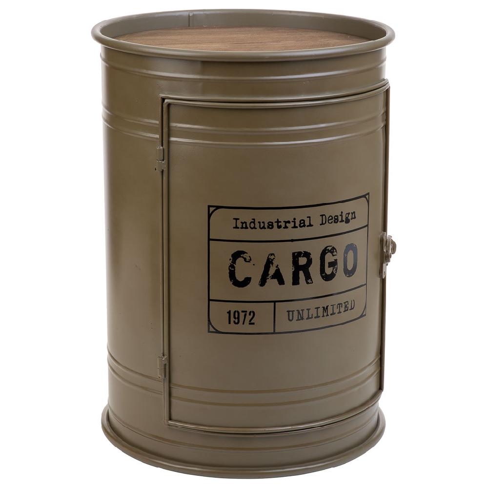 Creaciones meng MUEBLE - MESAS AUXILIARES - mesa estante de metal y madera con estante interior impreso verde