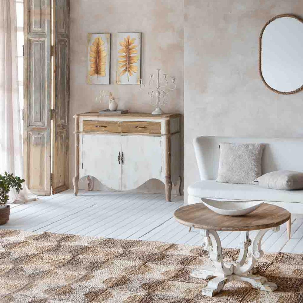 Creaciones Meng MUEBLE - MESAS DE CENTRO - Kit Mesa De Centro De Madera Acabado Envejecido