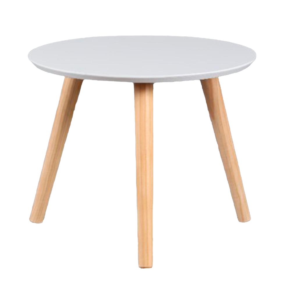 Creaciones meng MUEBLE - MESAS DE CENTRO - mesa auxiliar de madera 3 patas blanca
