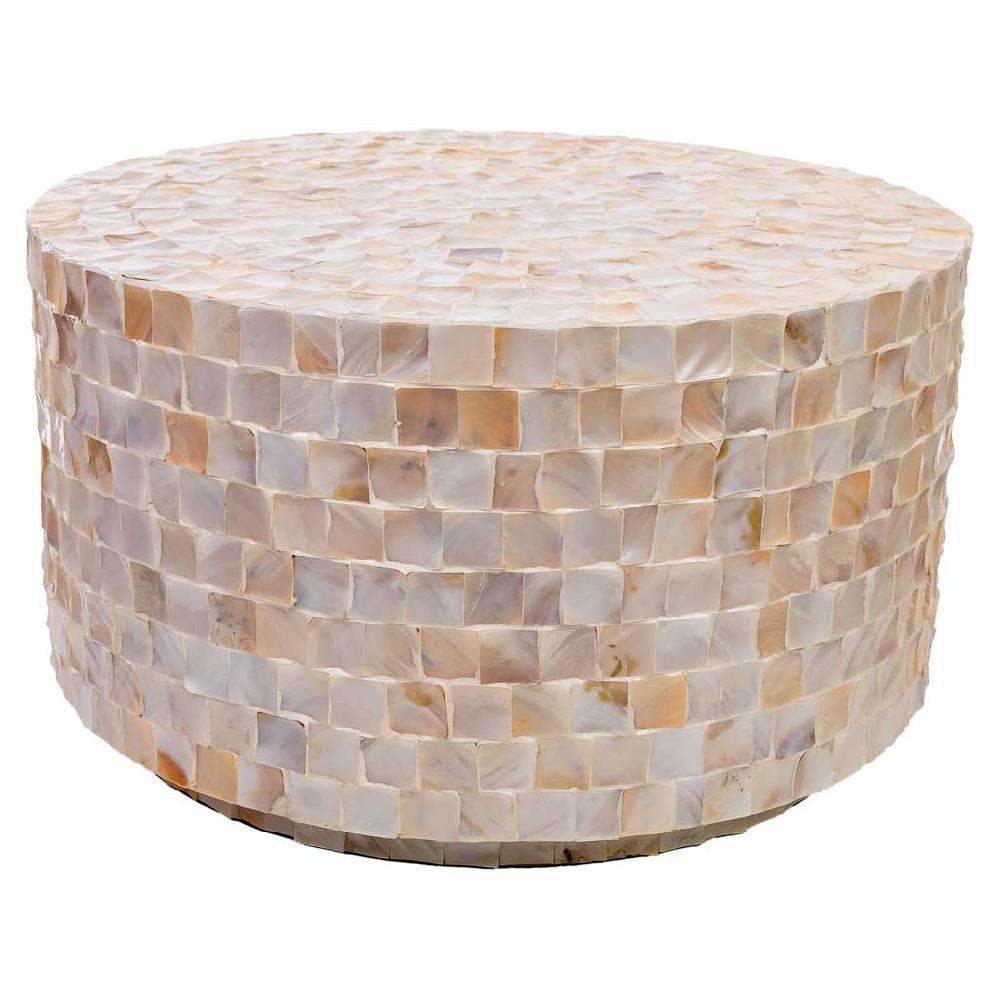 Creaciones meng MUEBLE - MESAS DE CENTRO - mesa de centro de madera y madreperla beige