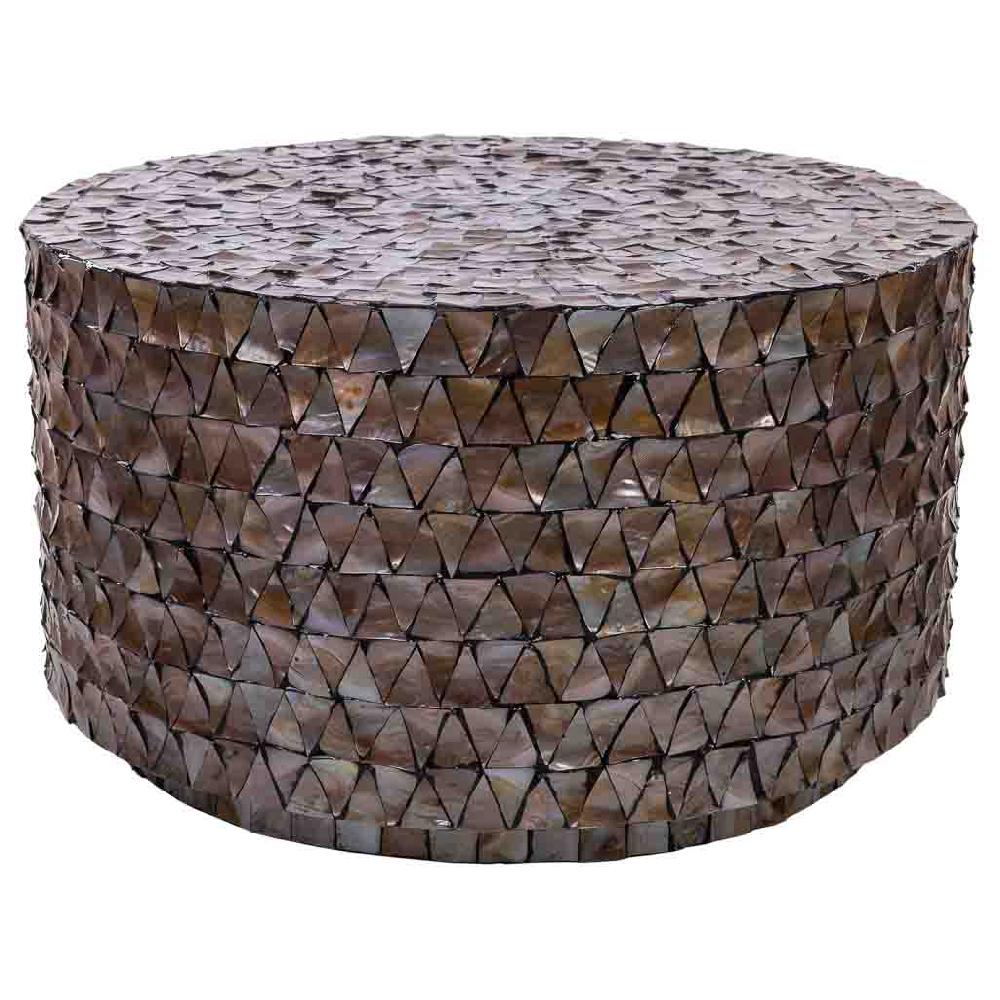 Creaciones meng MUEBLE - MESAS DE CENTRO - mesa de centro de madera y madreperla marron