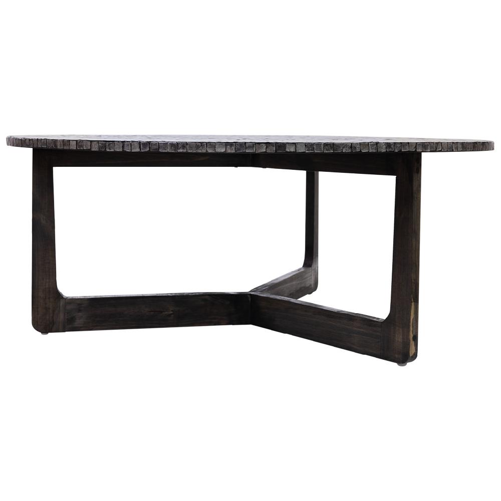 Creaciones Meng MUEBLE - MESAS DE CENTRO - Mesa De Centro De Madera Y Capiz Gris