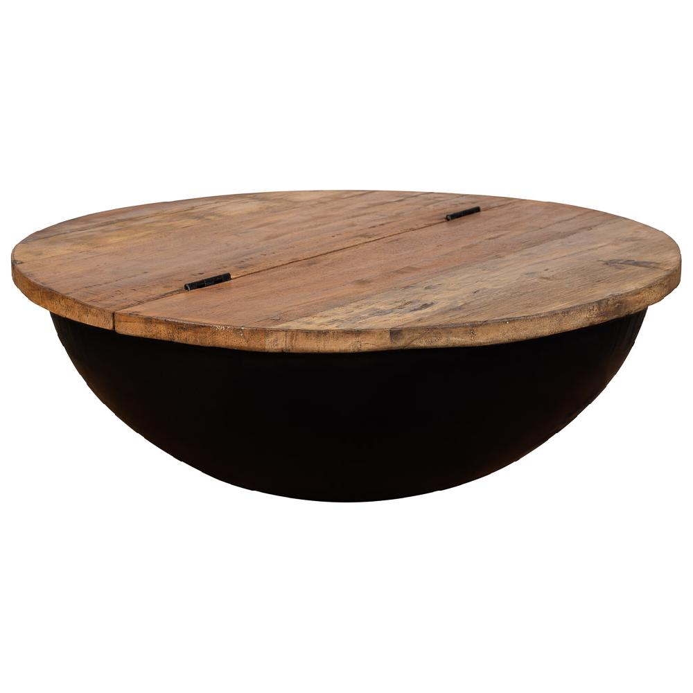 Creaciones meng MUEBLE - MESAS DE CENTRO - mesa de centro de madera y metal negro