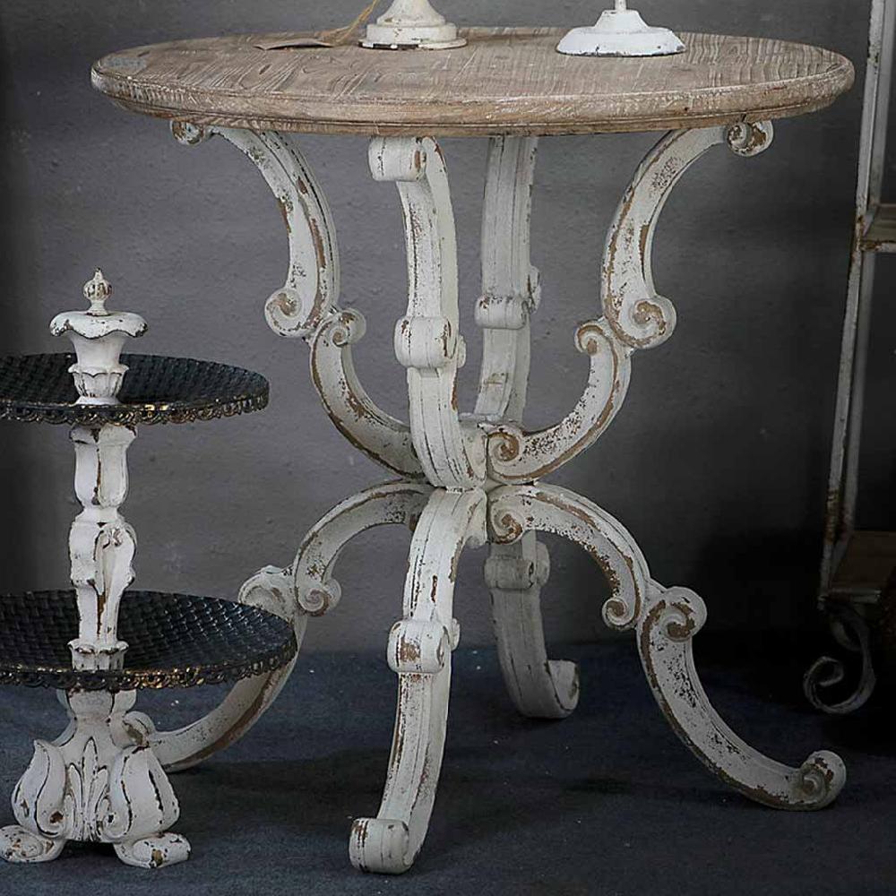 Creaciones meng MUEBLE - MESAS - kit mesa redonda de madera acabado envejecido