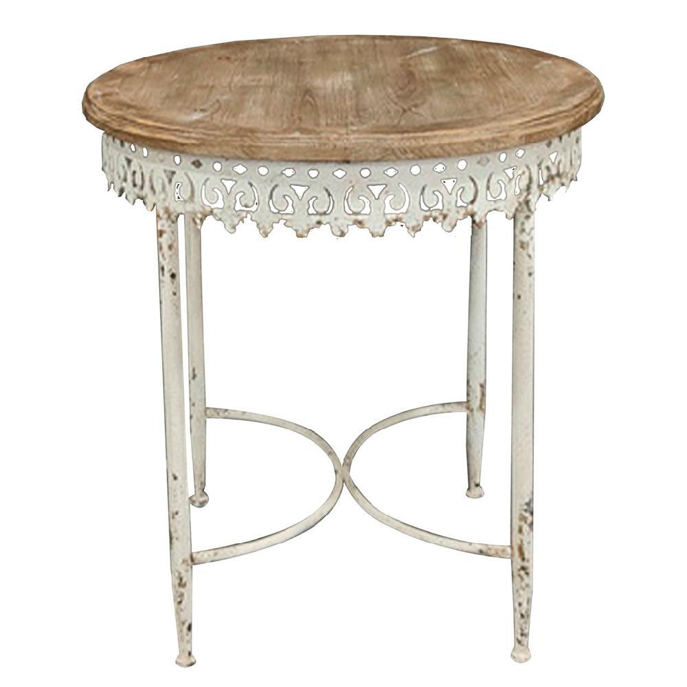 Creaciones meng MUEBLE - MESAS - kit mesa redonda de madera y metal acabado envejecido