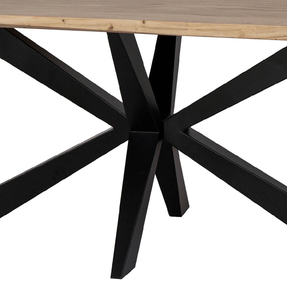 Creaciones Meng MUEBLE - MESAS - Mesa De Comedor Canto Conico De Madera De Acacia Acabado Color Oxido Oleum