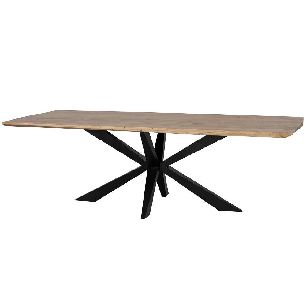 Creaciones meng MUEBLE - MESAS - mesa de comedor canto conico de madera de acacia acabado color oxido oleum