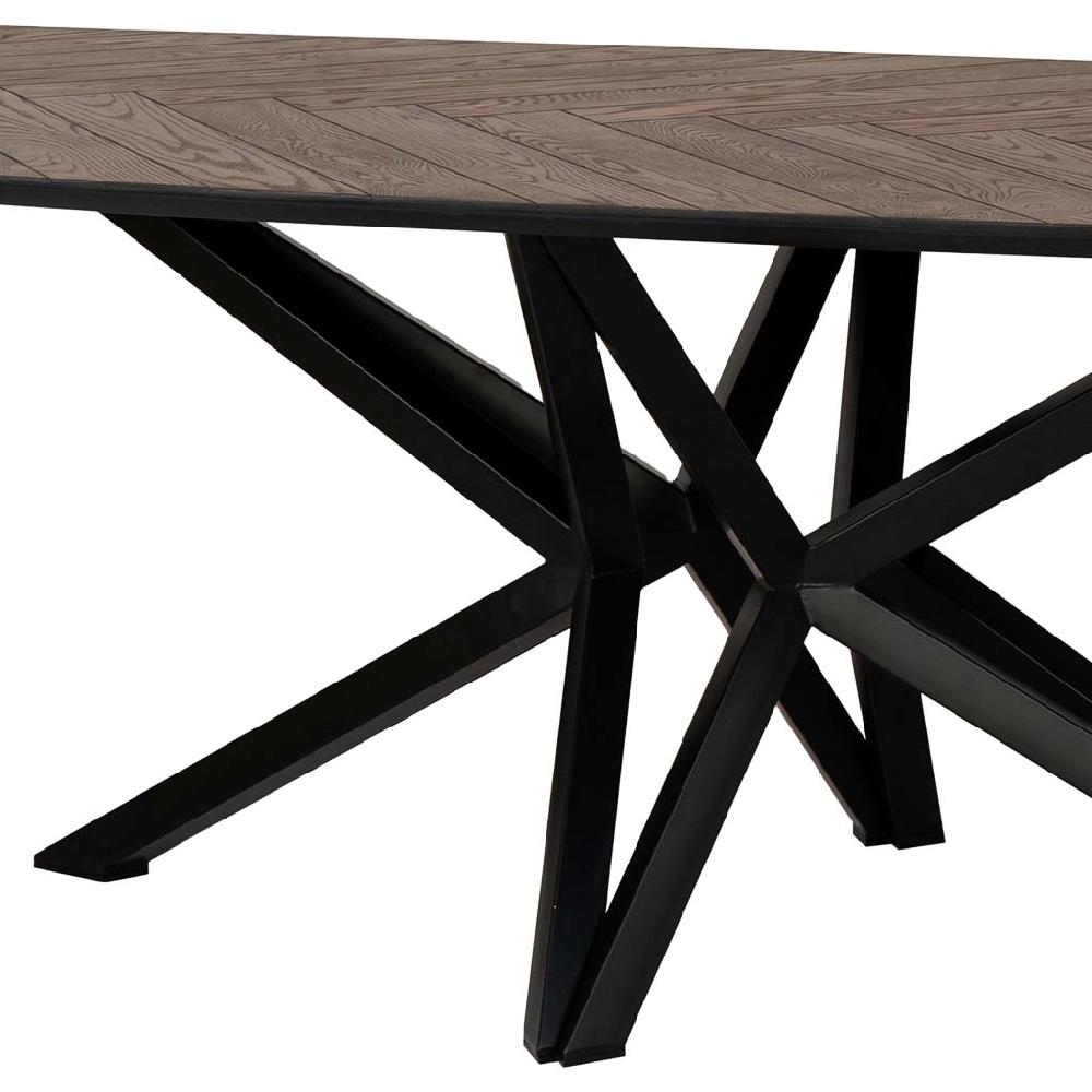 Creaciones Meng MUEBLE - MESAS - Mesa De Comedor Danesa De Madera Roble/dm Color Nogal Oscuro