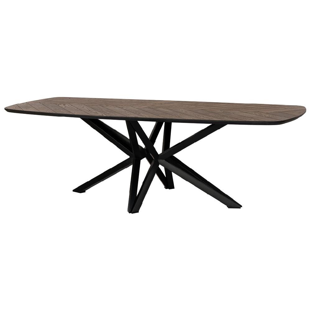 Creaciones meng MUEBLE - MESAS - mesa de comedor danesa de madera roble/dm color nogal oscuro