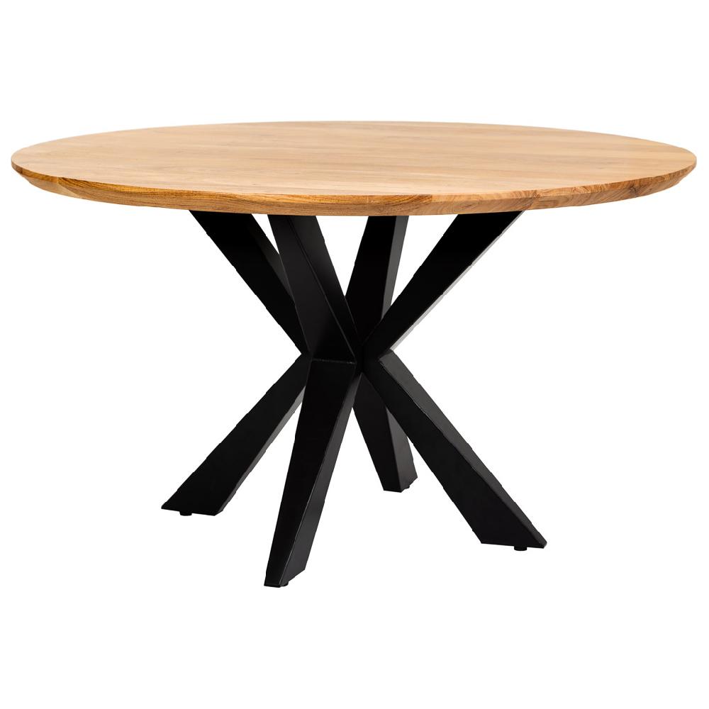 Creaciones meng MUEBLE - MESAS - mesa de comedor redonda borde suizo de madera de acacia acabado color natural