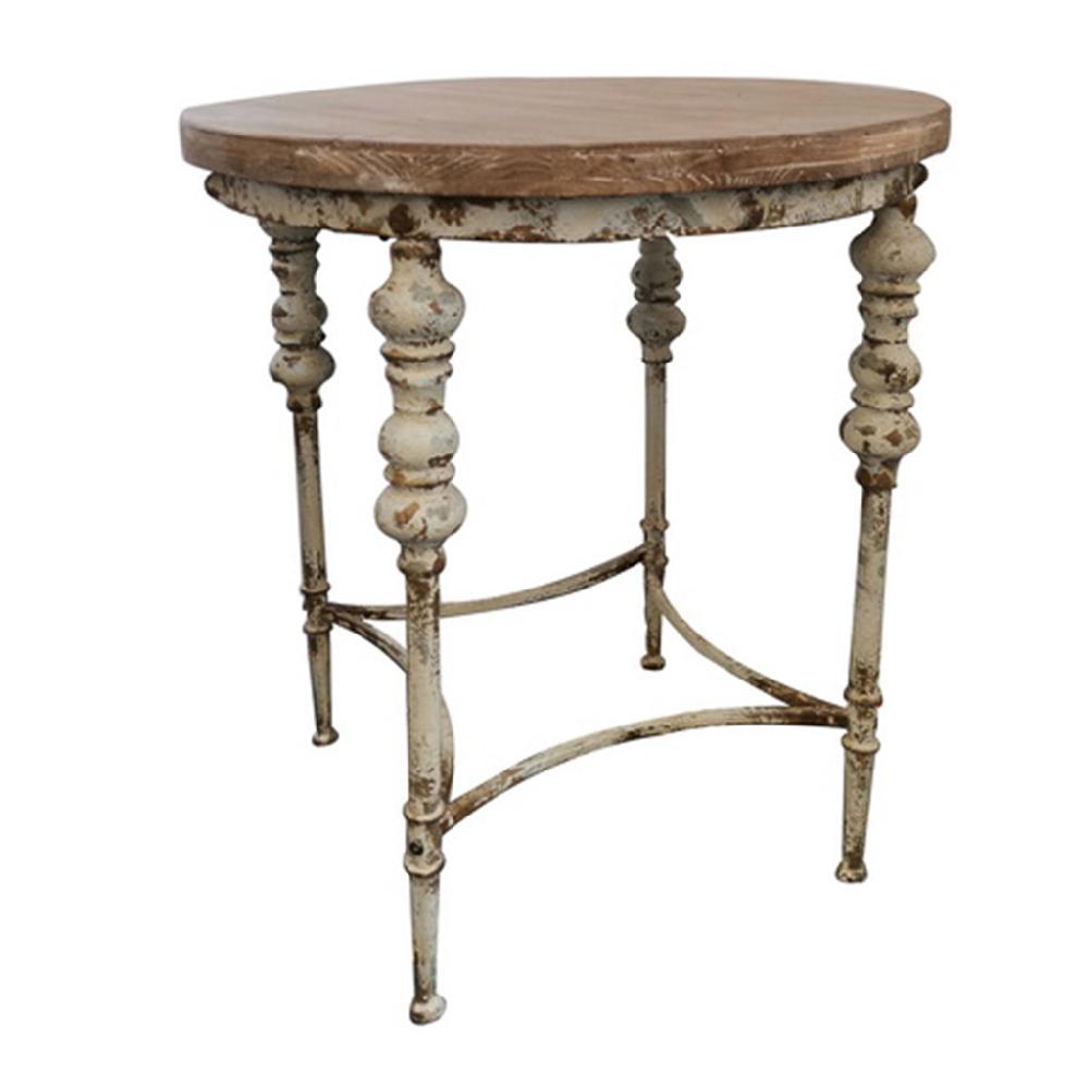 Creaciones meng MUEBLE - MESAS - mesa redonda de madera acabado envejecido