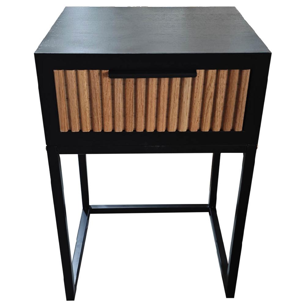 Creaciones meng MUEBLE - MESITAS NOCHE - mesita 1 cajon madera y metal