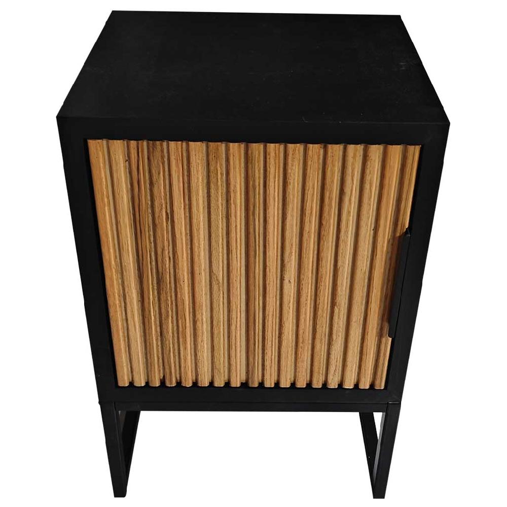 Creaciones meng MUEBLE - MESITAS NOCHE - mesita 1 puerta madera y metal