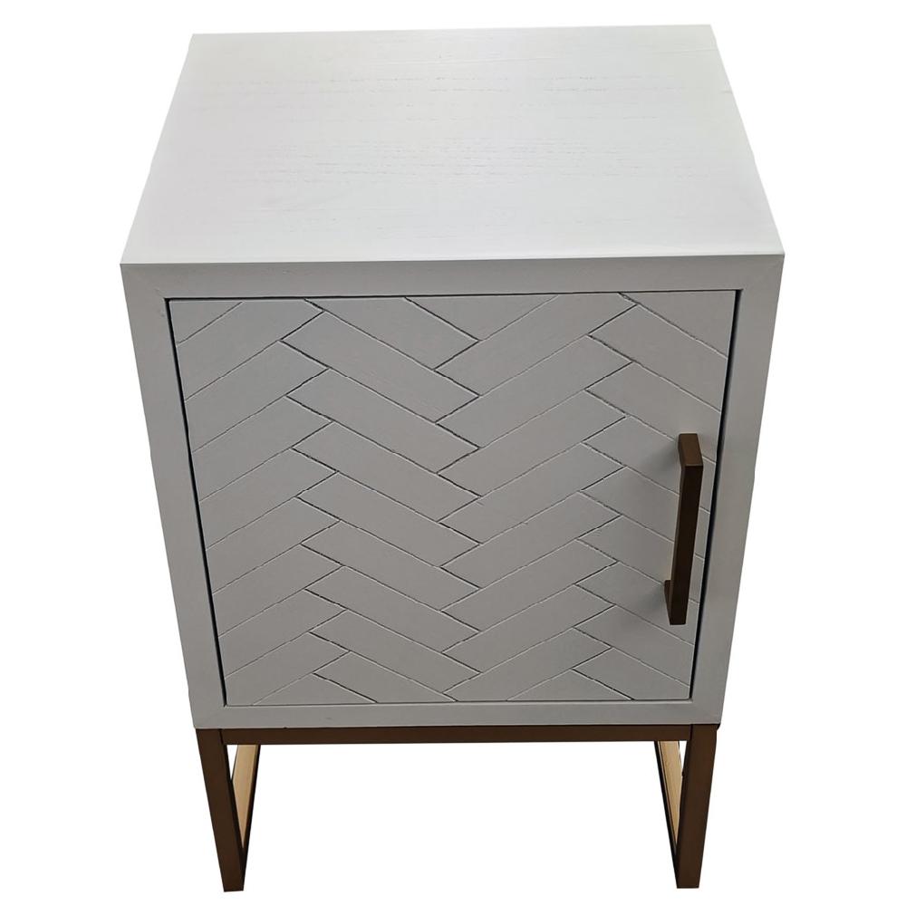 Creaciones meng MUEBLE - MESITAS NOCHE - mesita 1 puerta madera y metal