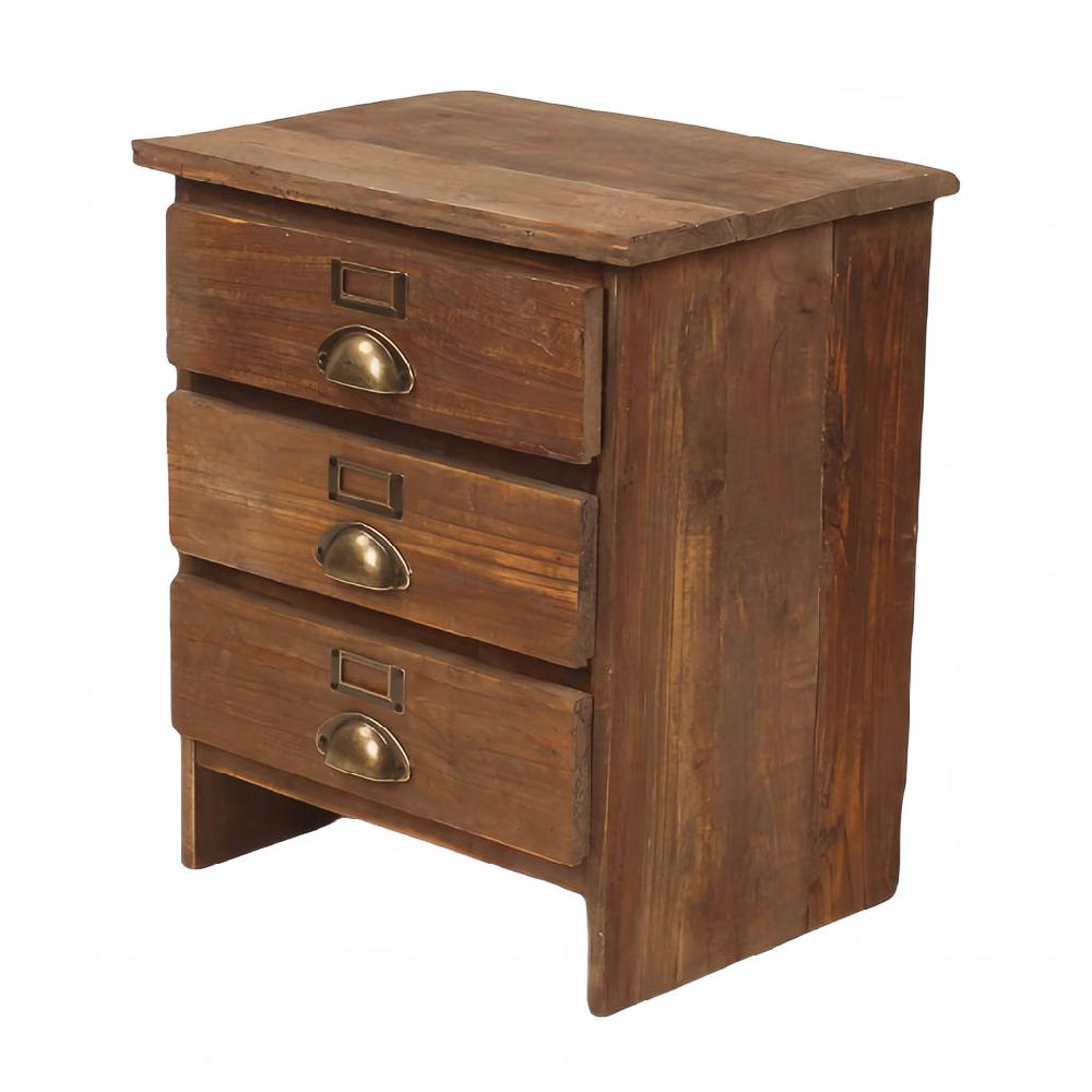 Creaciones meng MUEBLE - MESITAS NOCHE - mesita de 3 cajones de madera