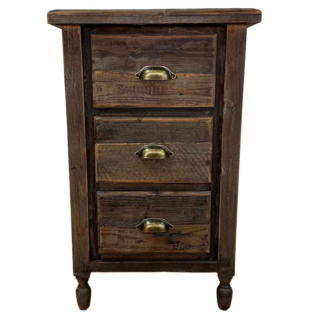 Creaciones meng MUEBLE - MESITAS NOCHE - mesita de madera 3 cajones