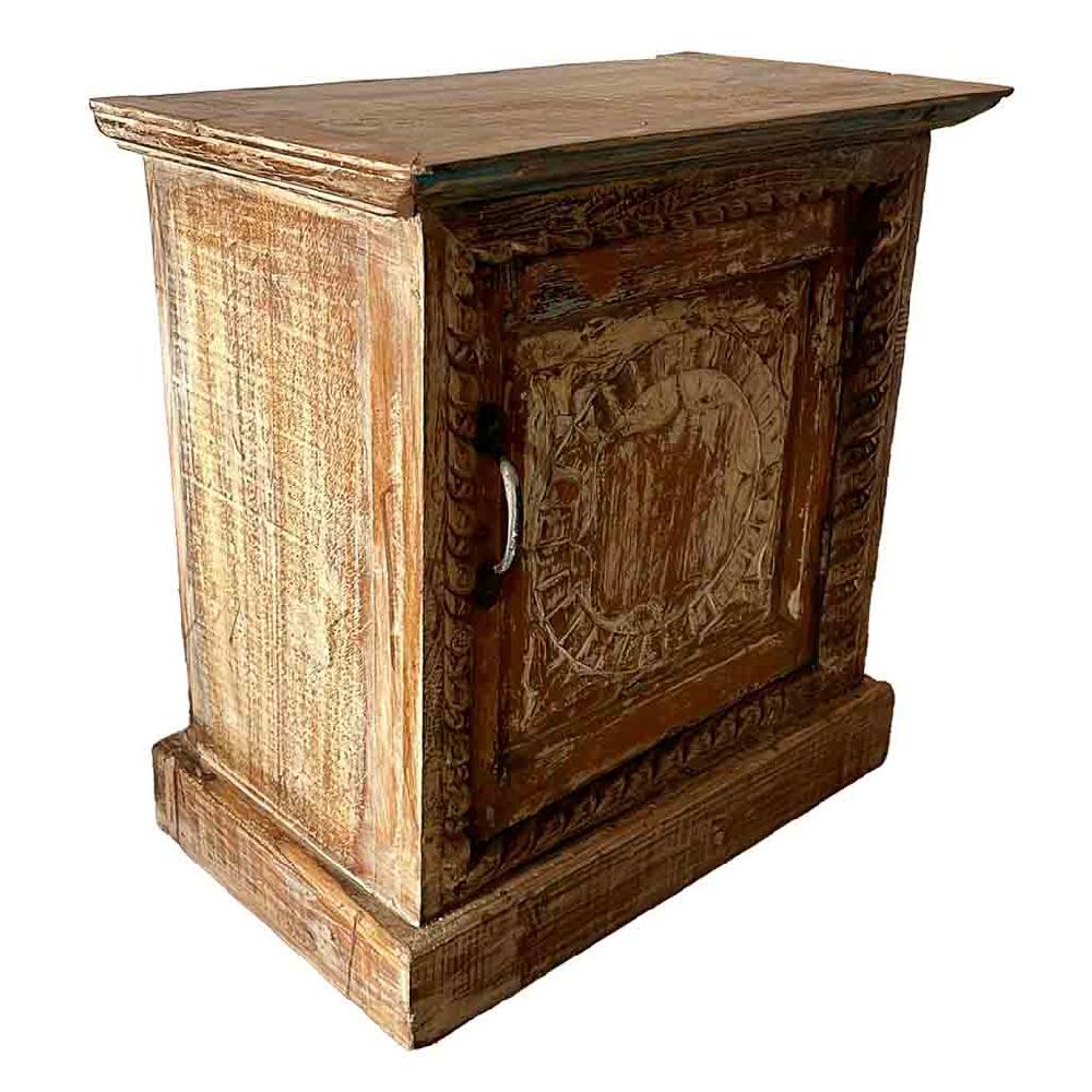 Creaciones meng MUEBLE - MESITAS NOCHE - mesita de madera acabado artesanal marron