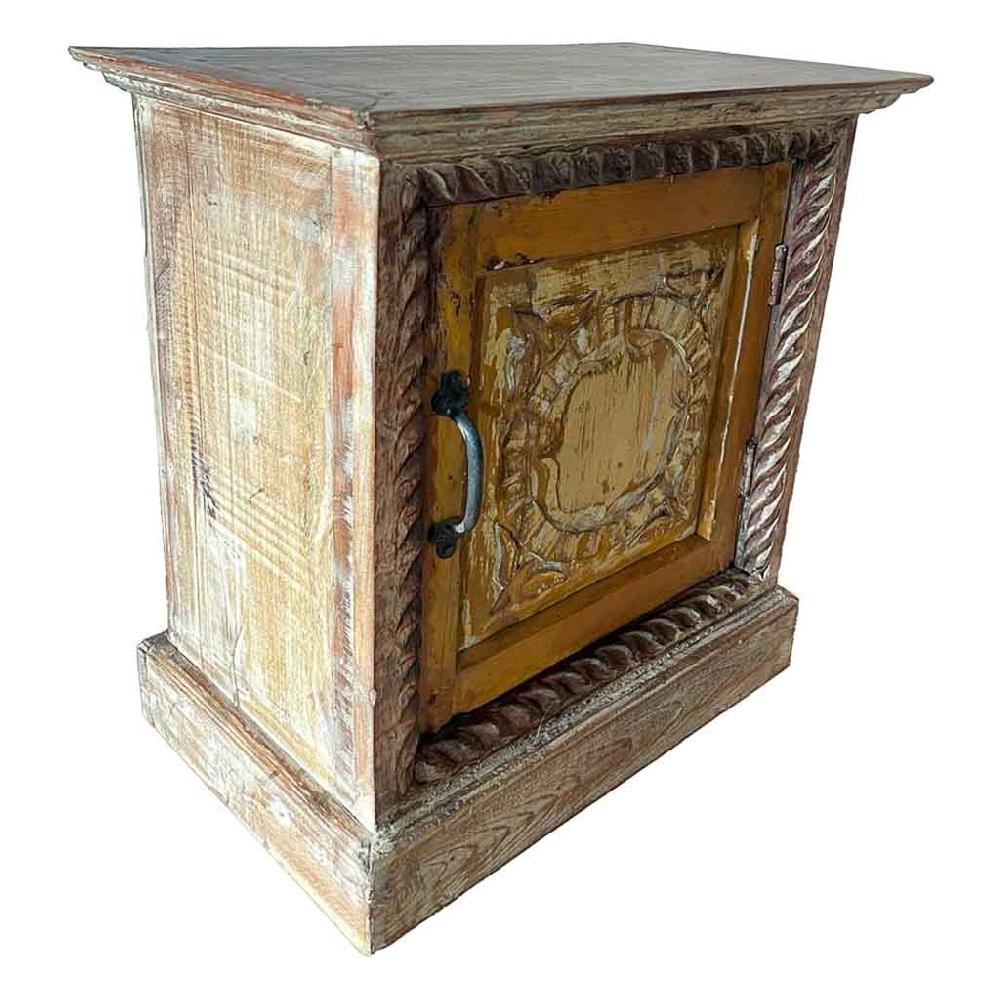 Creaciones meng MUEBLE - MESITAS NOCHE - mesita de madera acabado artesanal marron