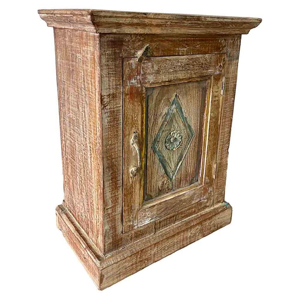 Creaciones meng MUEBLE - MESITAS NOCHE - mesita de madera acabado artesanal marron