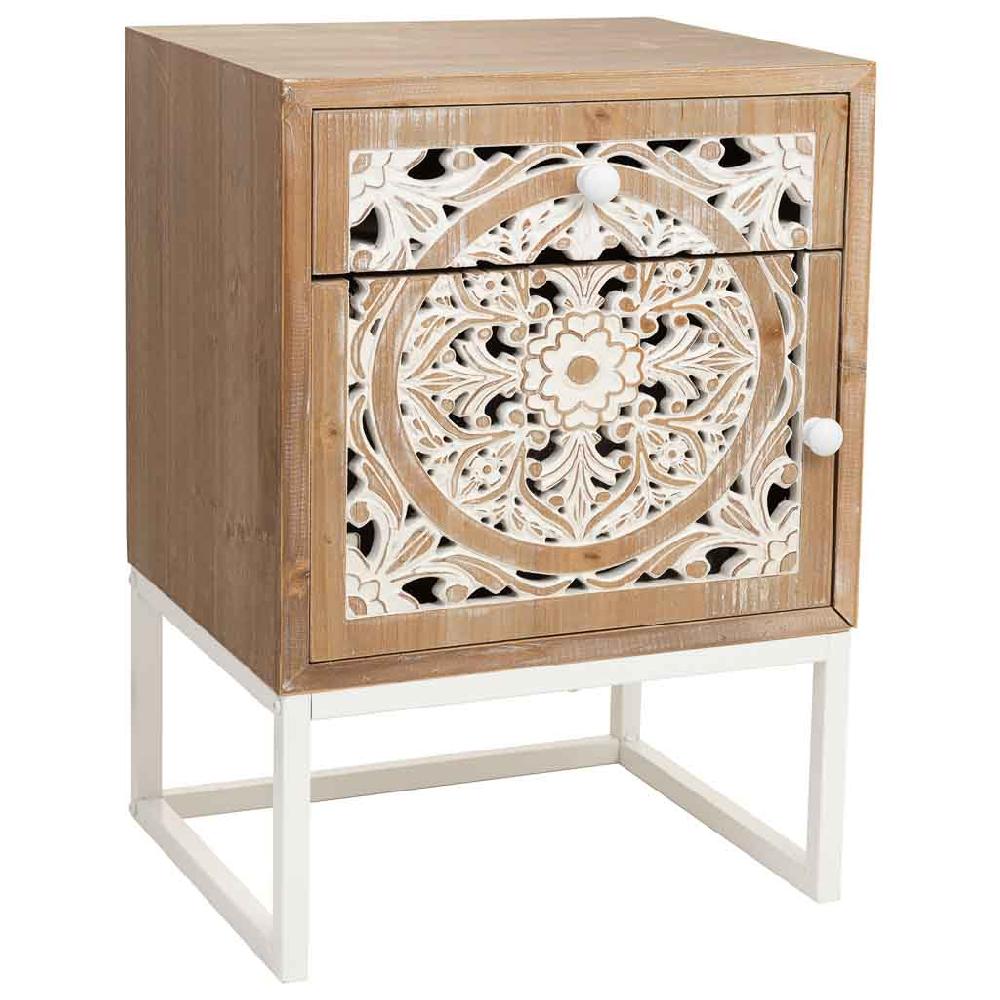 Creaciones meng MUEBLE - MESITAS NOCHE - mesita de madera blanca