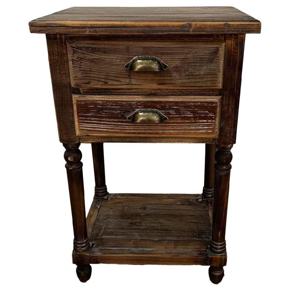 Creaciones meng MUEBLE - MESITAS NOCHE - mesita de madera con 2 cajones