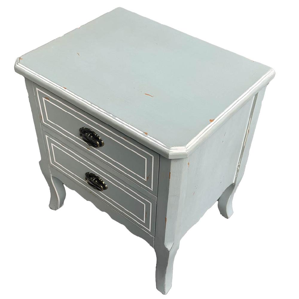 Creaciones meng MUEBLE - MESITAS NOCHE - mesita de madera con dos cajones