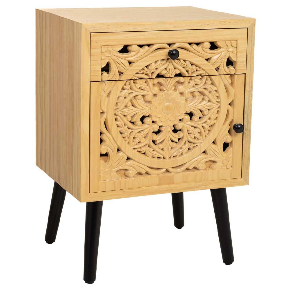 Creaciones meng MUEBLE - MESITAS NOCHE - mesita de madera marrón