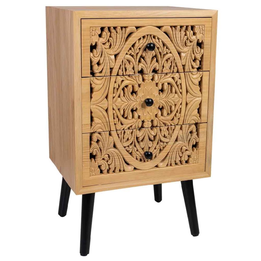 Creaciones meng MUEBLE - MESITAS NOCHE - mesita de madera marrón