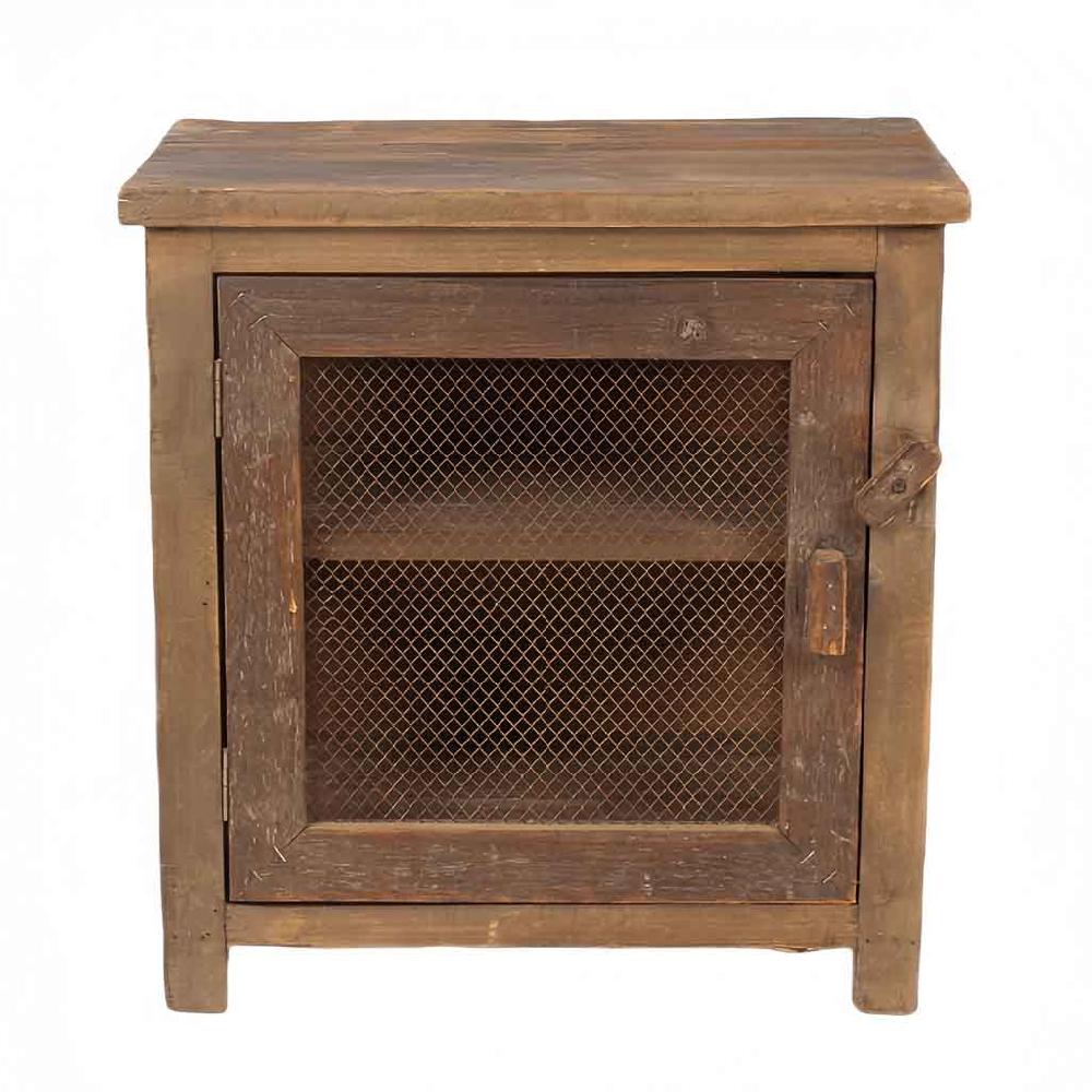 Creaciones meng MUEBLE - MESITAS NOCHE - mesita de madera y cristal