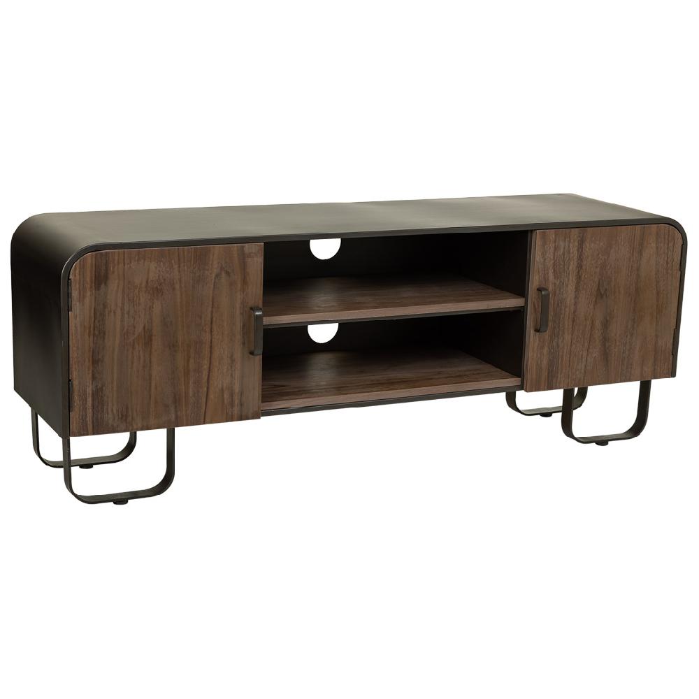 Creaciones meng MUEBLE - MUEBLE AUXILIAR - kit mueble bajo de madera y metal negro