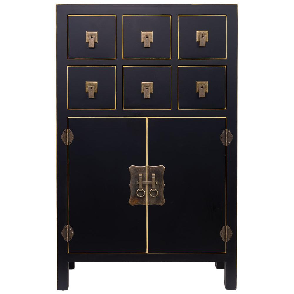 Creaciones Meng MUEBLE - MUEBLE AUXILIAR - Mueble Auxiliar De Madera De 6 Cajones Y 2 Puertas