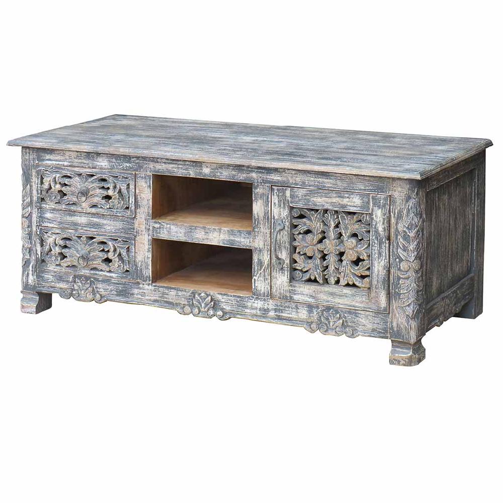 Creaciones meng MUEBLE - MUEBLE AUXILIAR - mueble bajo de madera acabado artesanal