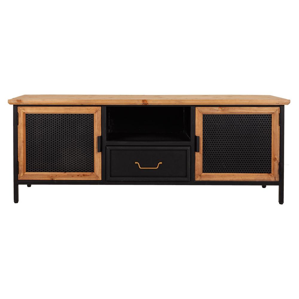 Creaciones Meng MUEBLE - MUEBLE AUXILIAR - Mueble Bajo De Madera Y Metal