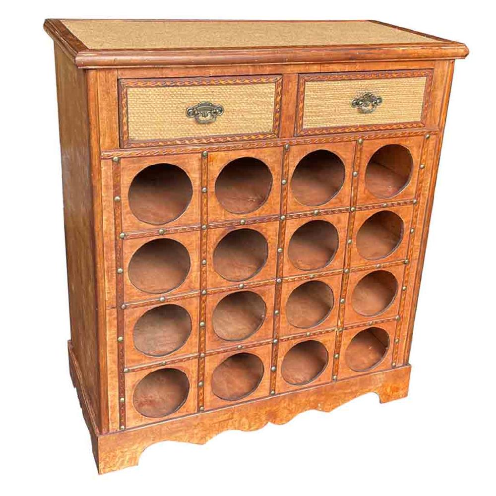 Creaciones meng MUEBLE - MUEBLES BOTELLEROS - baul botellero de madera marrón